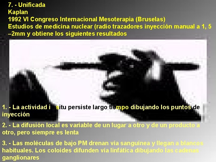 7. - Unificada Kaplan 1992 VI Congreso Internacional Mesoterapia (Bruselas) Estudios de medicina nuclear