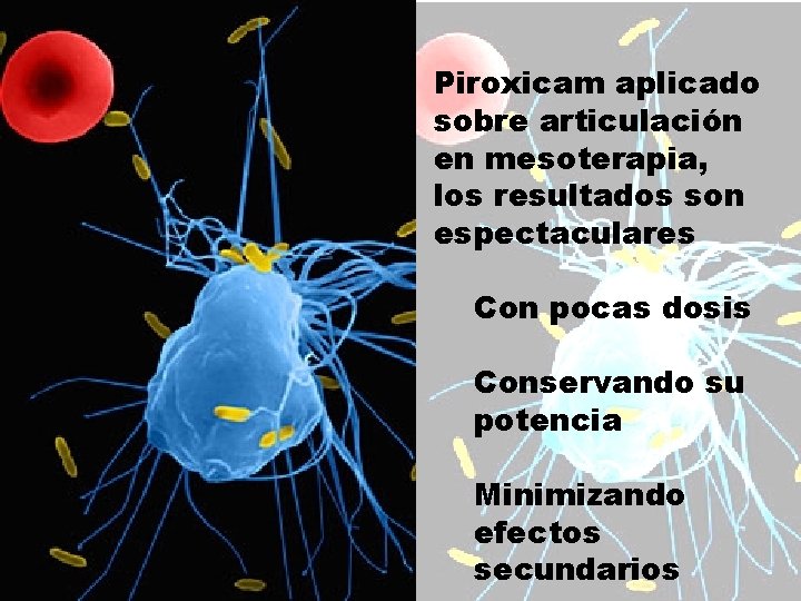 Piroxicam aplicado sobre articulación en mesoterapia, los resultados son espectaculares Con pocas dosis Conservando