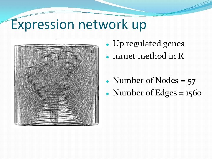 Expression network up Up regulated genes mrnet method in R Number of Nodes =