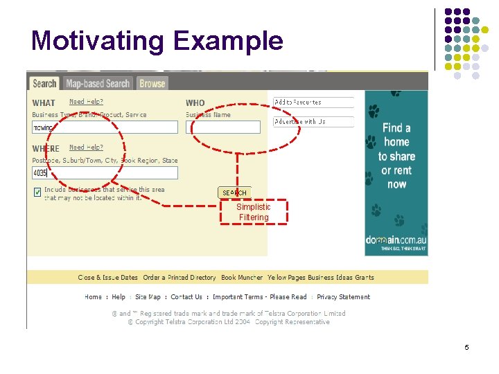 Motivating Example Simplistic Filtering 5 