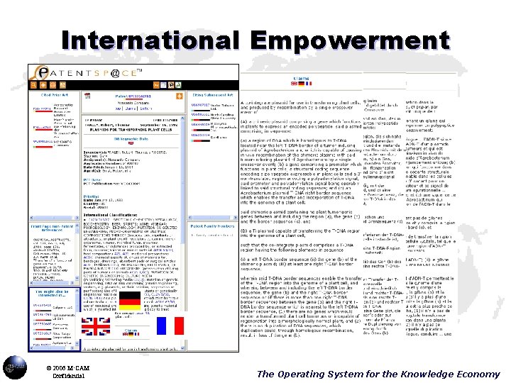 International Empowerment © 2006 M·CAM Confidential The Operating System for the Knowledge Economy 