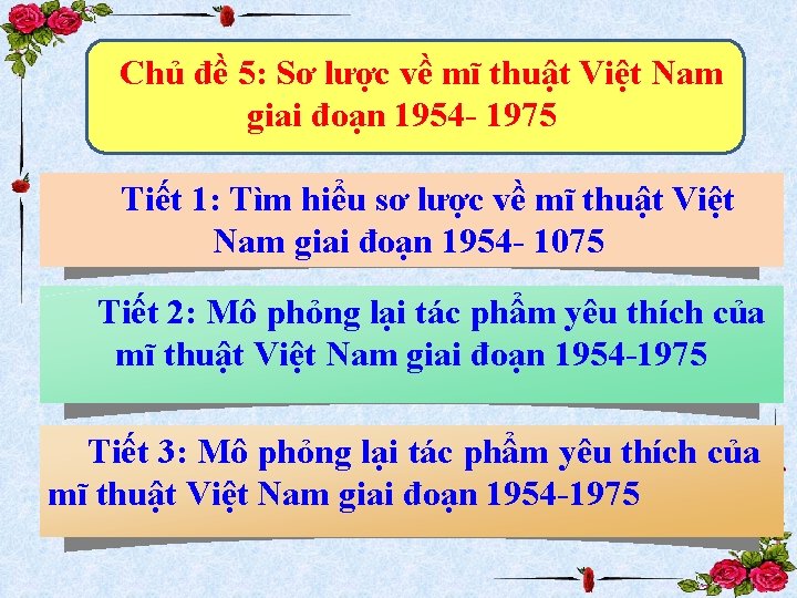 Chủ đề 5: Sơ lược về mĩ thuật Việt Nam giai đoạn 1954 -