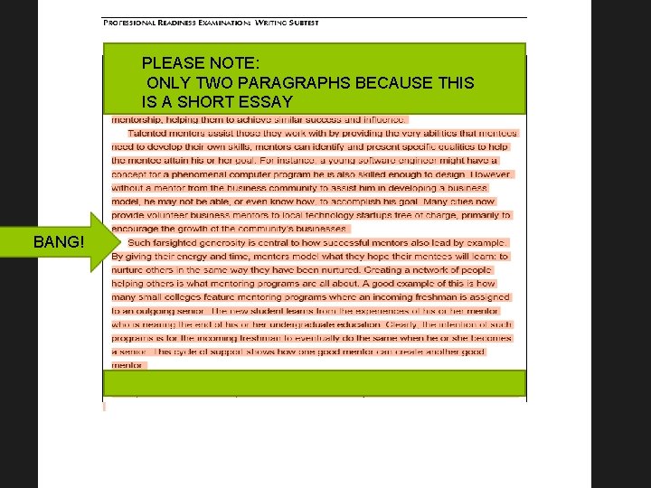 PLEASE NOTE: ONLY TWO PARAGRAPHS BECAUSE THIS IS A SHORT ESSAY BANG! 