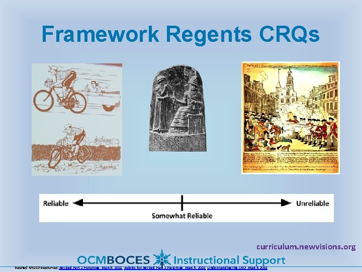 Framework Regents CRQs curriculum. newvisions. org Related NYSED Resources: Revised Part 2 Prototype, March,