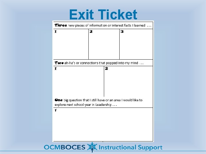 Exit Ticket 