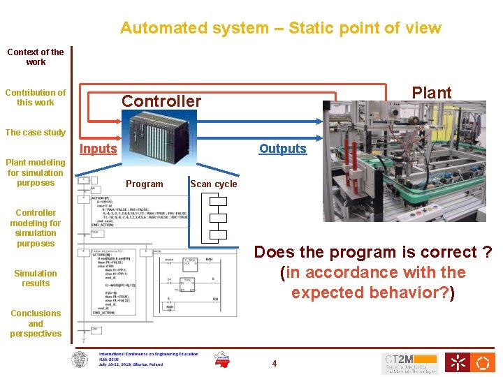 Automated system – Static point of view Context of the work Contribution of this