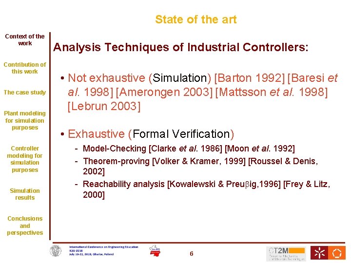 State of the art Context of the work Contribution of this work The case