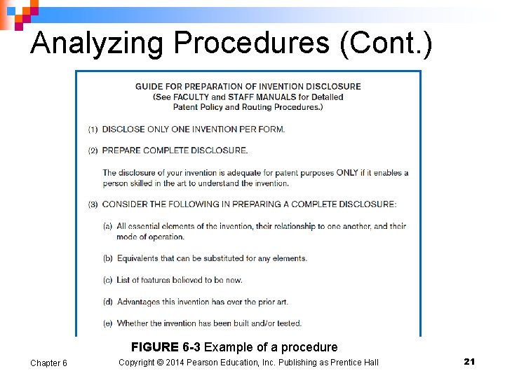 Analyzing Procedures (Cont. ) FIGURE 6 -3 Example of a procedure Chapter 6 Copyright