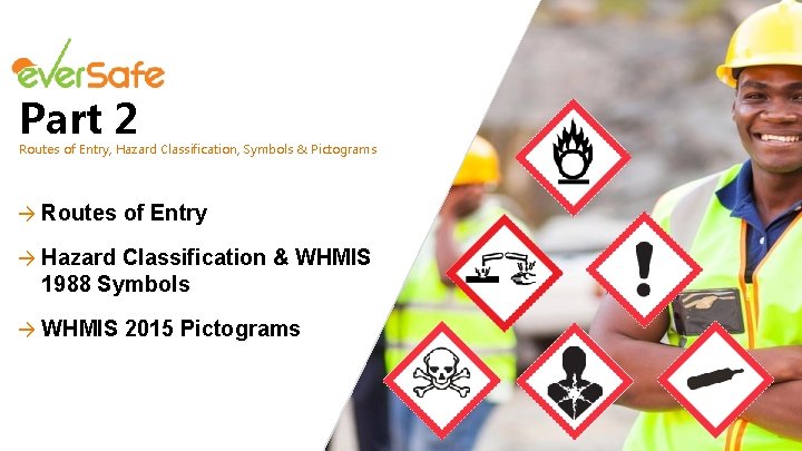 Part 2 Routes of Entry, Hazard Classification, Symbols & Pictograms → Routes of Entry