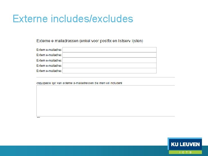 Externe includes/excludes 