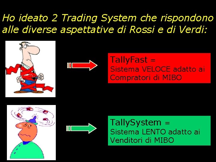 Ho ideato 2 Trading System che rispondono alle diverse aspettative di Rossi e di