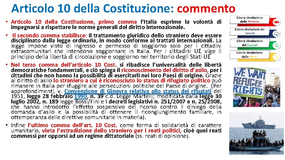 Articolo 10 della Costituzione: commento • Articolo 10 della Costituzione, primo comma l’Italia esprime