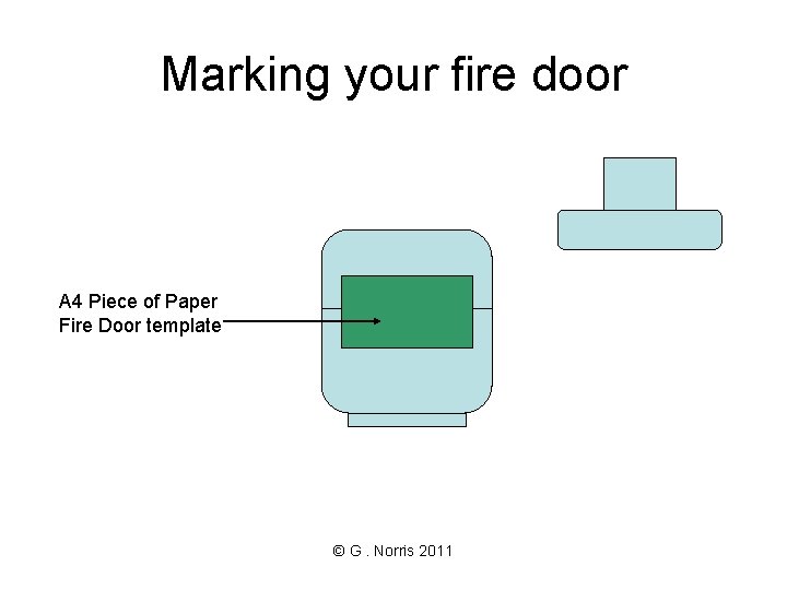 Marking your fire door A 4 Piece of Paper Fire Door template © G.