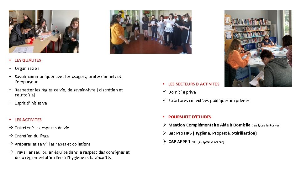 • LES QUALITES • Organisation • Savoir communiquer avec les usagers, professionnels et • LES QUALITES • Organisation • Savoir communiquer avec les usagers, professionnels et