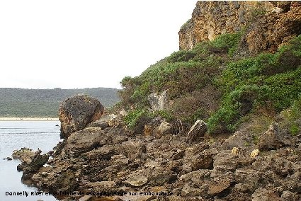 Donnelly River et sa falaise de calcaire près de son embouchure 