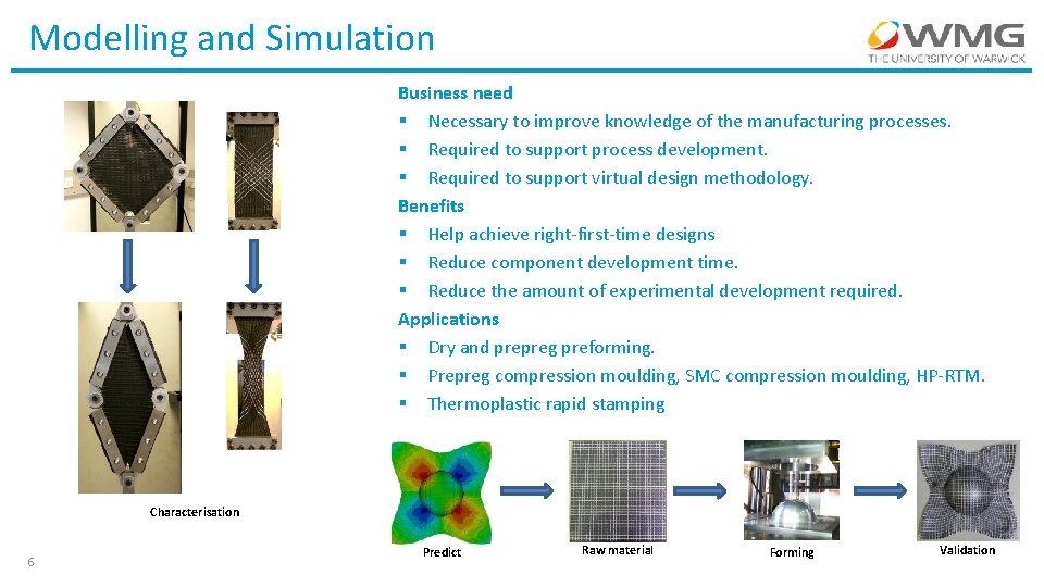 Modelling and Simulation Business need § Necessary to improve knowledge of the manufacturing processes.