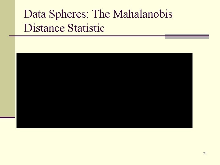 Data Spheres: The Mahalanobis Distance Statistic 31 