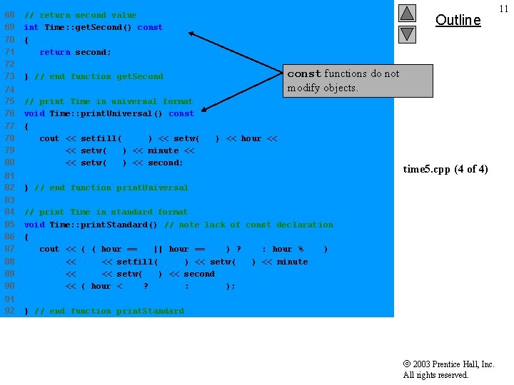 68 69 70 71 72 73 // return second value int Time: : get.