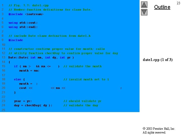 1 2 3 // Fig. 7. 7: date 1. cpp // Member-function definitions for