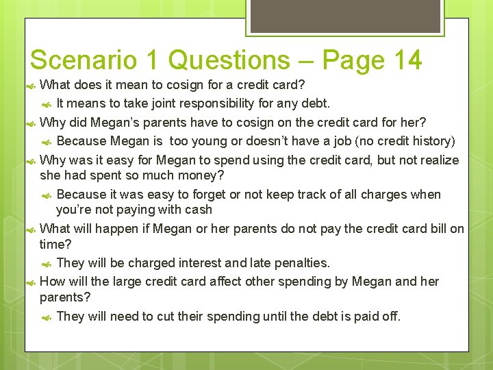 Co Sign Questions Credit Cards Unit 1 Lesson 3 Introduction Consumer