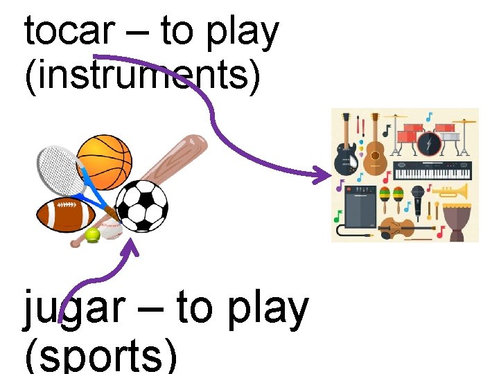 tocar – to play (instruments) jugar – to play (sports) 