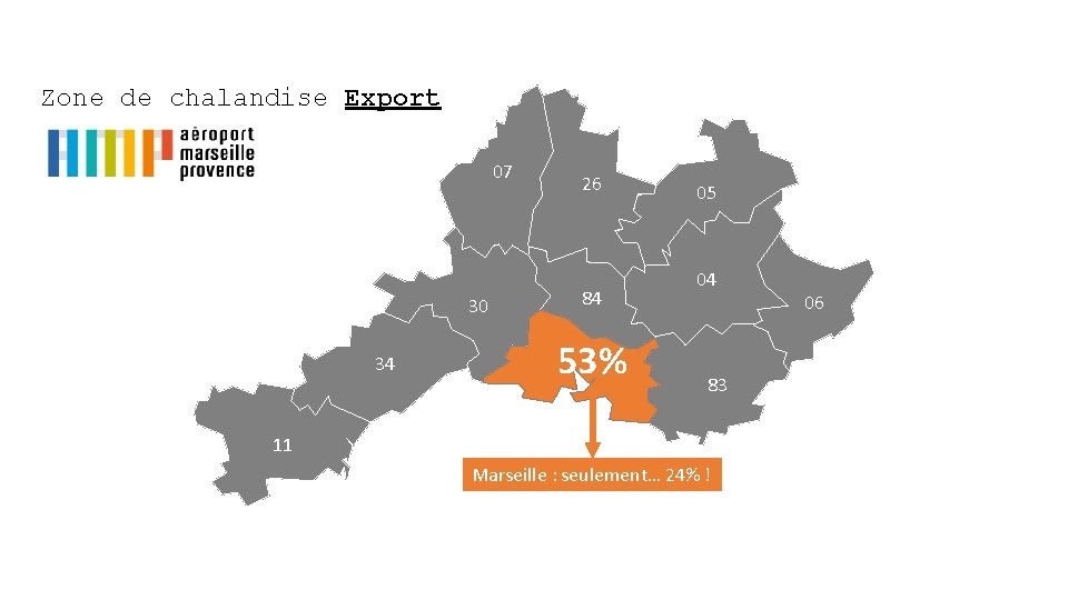 Zone de chalandise Export 07 30 34 26 84 53% 05 04 83 11