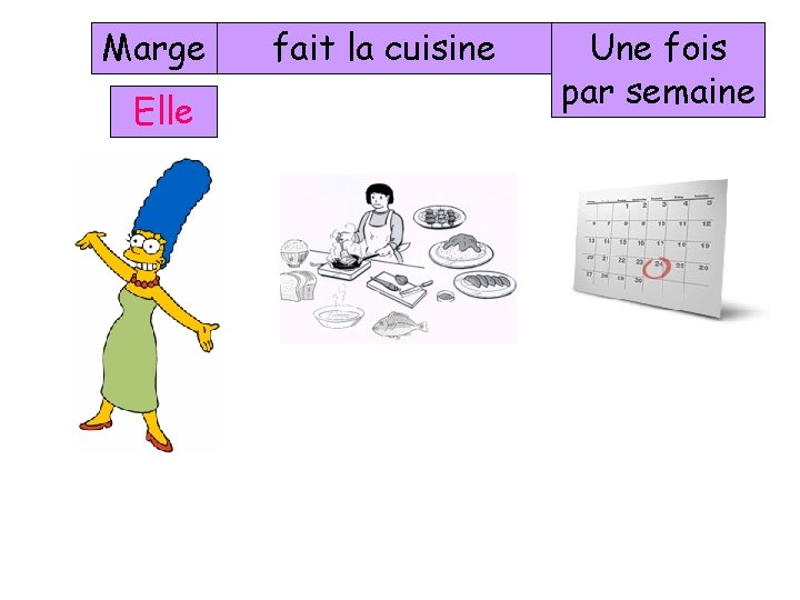 Marge Elle fait la cuisine Une fois par semaine 