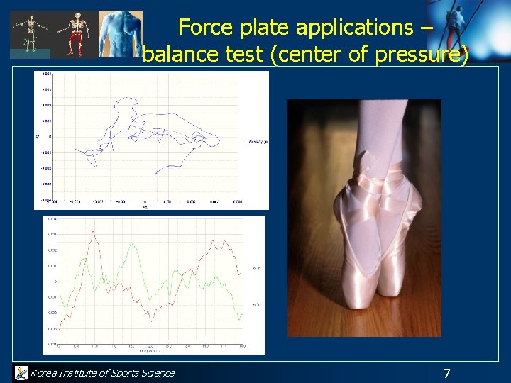 Force plate applications – balance test (center of pressure) COP Top View COP versus