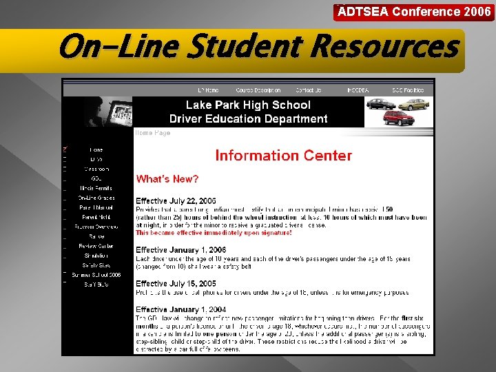 ADTSEA Conference 2006 On-Line Student Resources 