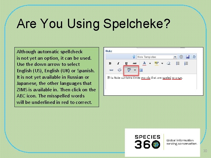 Are You Using Spelcheke? Although automatic spellcheck is not yet an option, it can