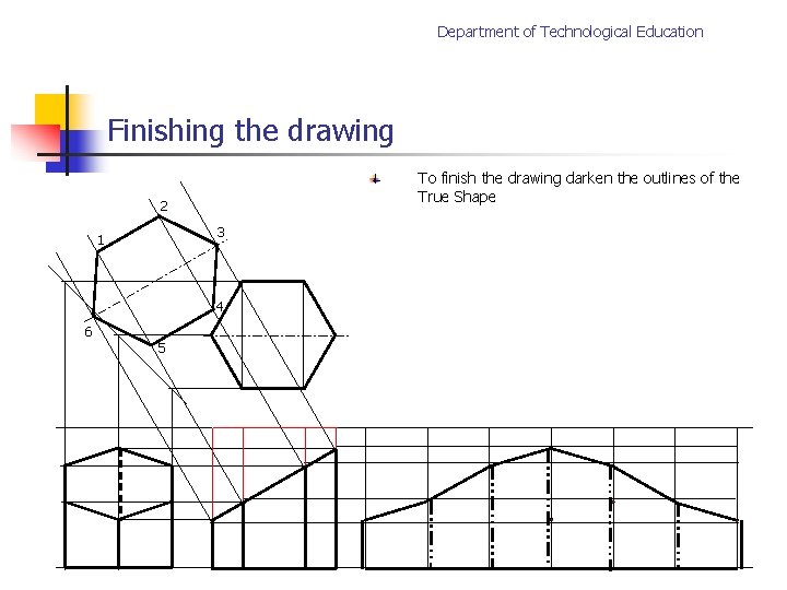 Department of Technological Education Finishing the drawing To finish the drawing darken the outlines