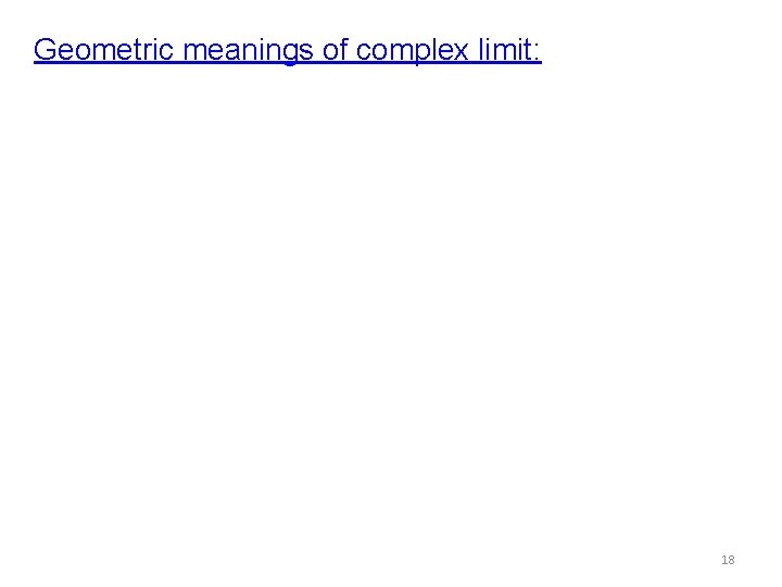 Geometric meanings of complex limit: 18 