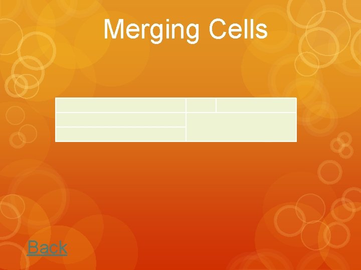Merging Cells Back 