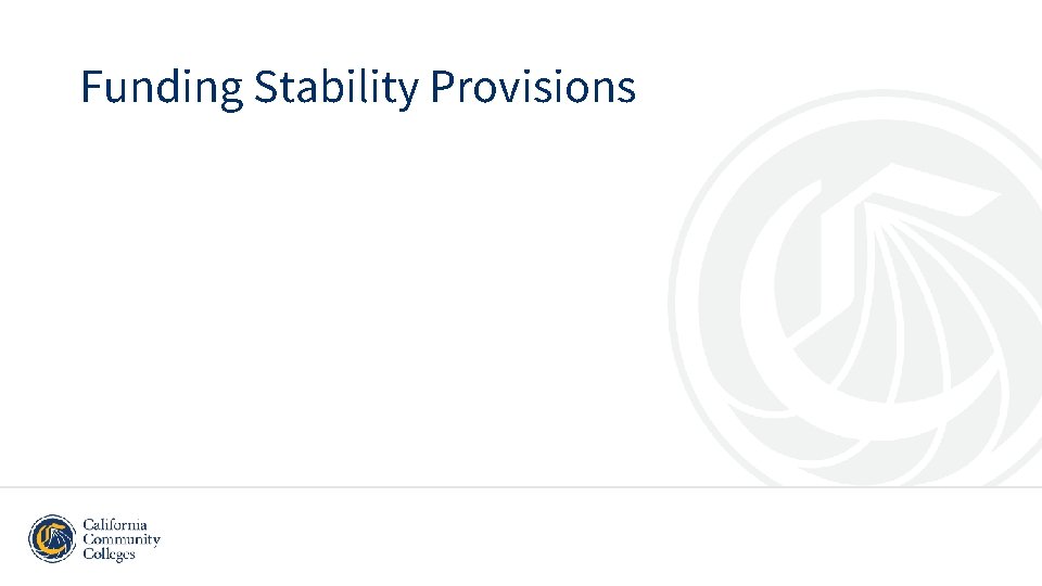 Funding Stability Provisions 