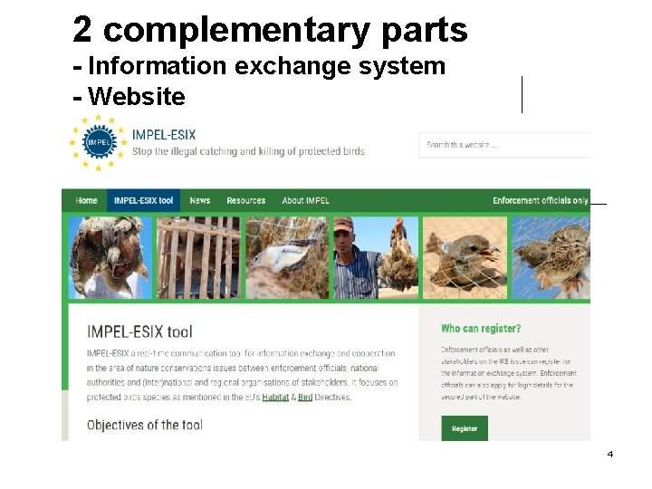 2 complementary parts - Information exchange system - Website 4 