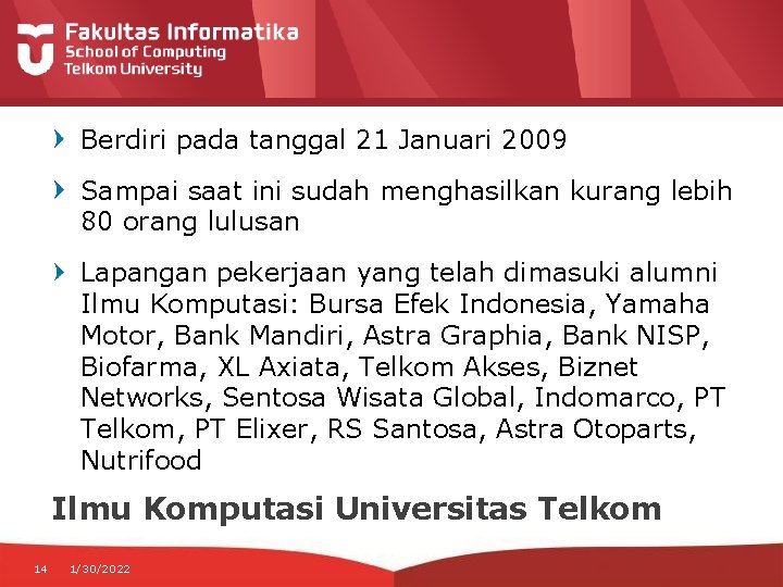 Berdiri pada tanggal 21 Januari 2009 Sampai saat ini sudah menghasilkan kurang lebih 80