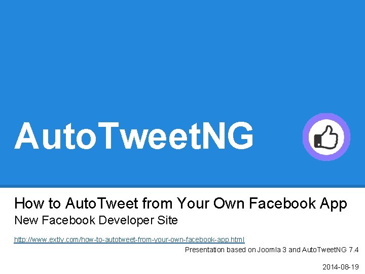 Auto. Tweet. NG How to Auto. Tweet from Your Own Facebook App New Facebook