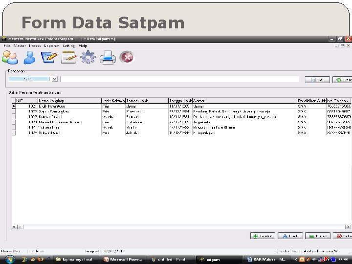 Form Data Satpam 