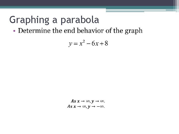 Graphing a parabola • 