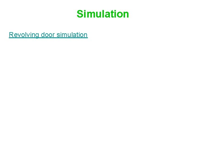 Simulation Revolving door simulation 