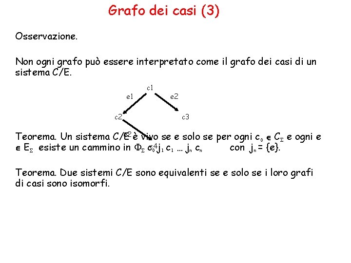 Grafo dei casi (3) Osservazione. Non ogni grafo può essere interpretato come il grafo