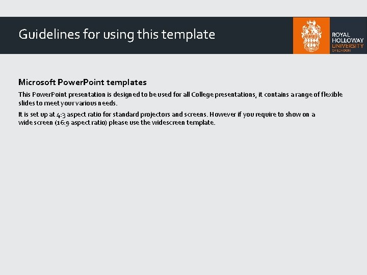 Guidelines for using this template Microsoft Power Point