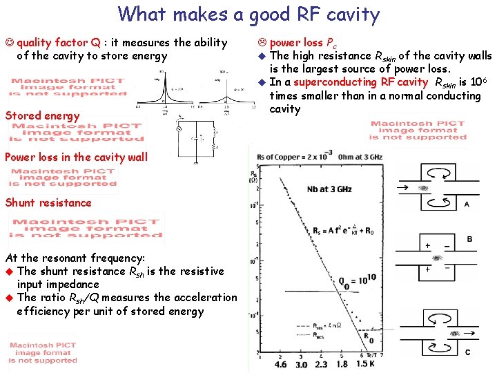 What makes a good RF cavity J quality factor Q : it measures the