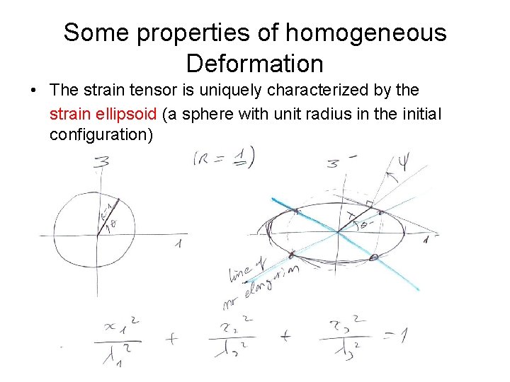 Some properties of homogeneous Deformation • The strain tensor is uniquely characterized by the