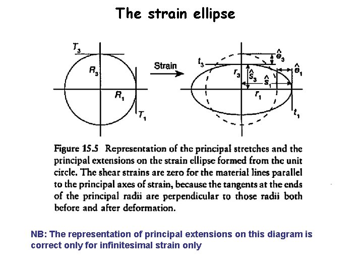 The strain ellipse NB: The representation of principal extensions on this diagram is correct