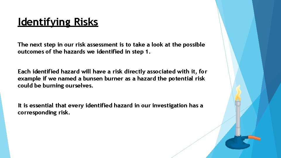 Identifying Risks The next step in our risk assessment is to take a look