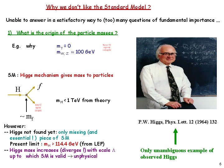 Why we don’t like the Standard Model ? Unable to answer in a satisfactory