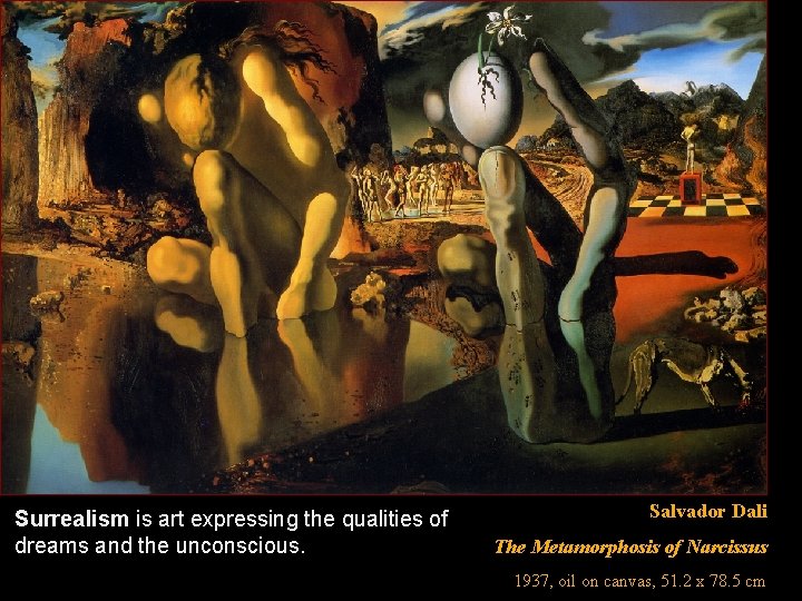 Surrealism is art expressing the qualities of dreams and the unconscious. Salvador Dali The