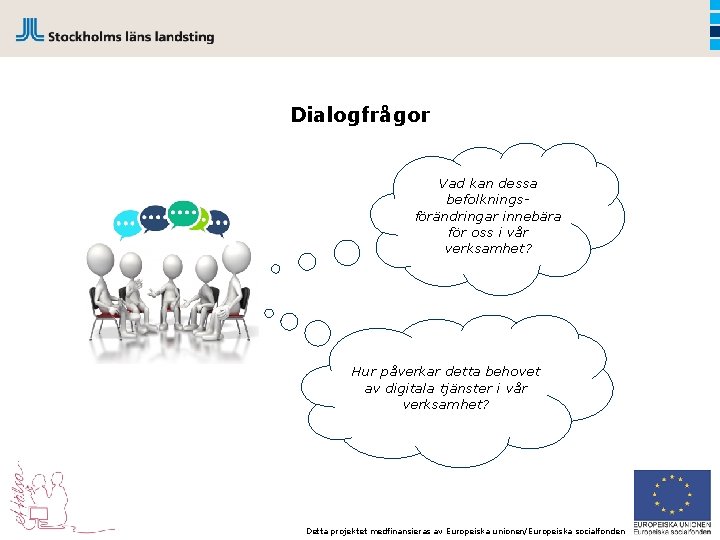 Dialogfrågor Vad kan dessa befolkningsförändringar innebära för oss i vår verksamhet? Hur påverkar detta