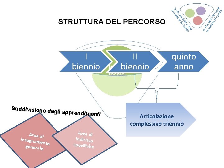 I biennio Suddivisione de gli apprendimen ti Area di insegnam ento generale Area di